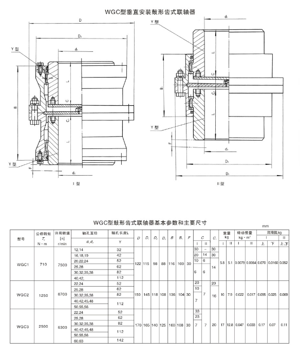 WGC型垂直安裝鼓形齒式聯軸器